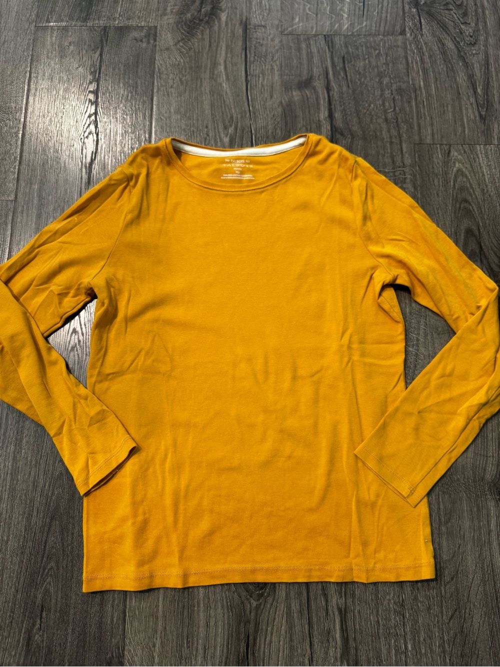 Talbots Women's Long Sleeve Crewneck Top in Golden mustard Yellow size medium P - Picture 3 of 8